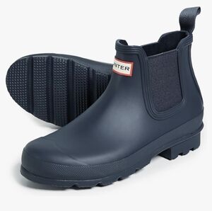 Hunter Original Chelsea Rubber Rainboots Matte Blue Midnight Size 7